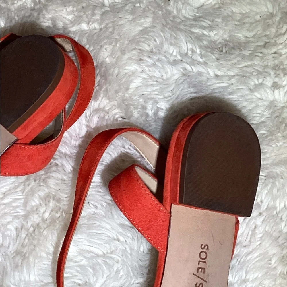 Sole Society Pearla Embellished Pointed Toe Leather Sandals size 9.5